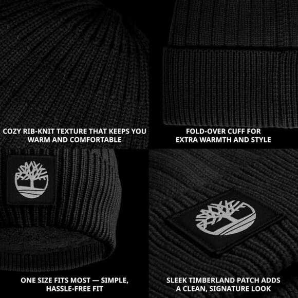 Women’s Rib Knit Beanie Soft Warm Fold-Over Cuff Winter Hat main image 6